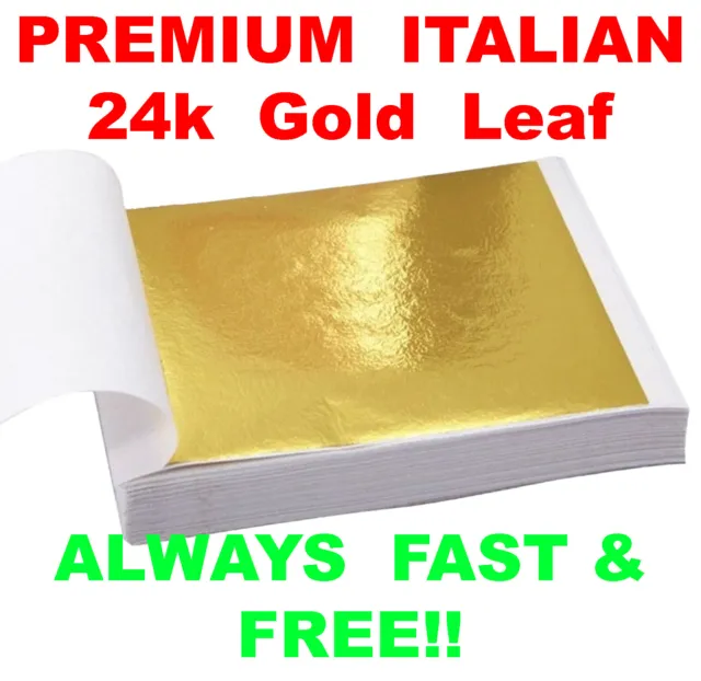 24K Gold Leaf Sheets - Huge Size! - Gilding Decoration - Art Decor Crafts Nails