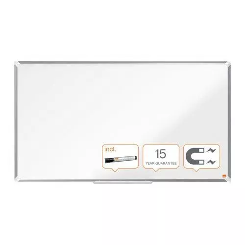 Nobo Magnetic Whiteboard Wide Premium Plus Dry Erase Steel Office Wall Hanging