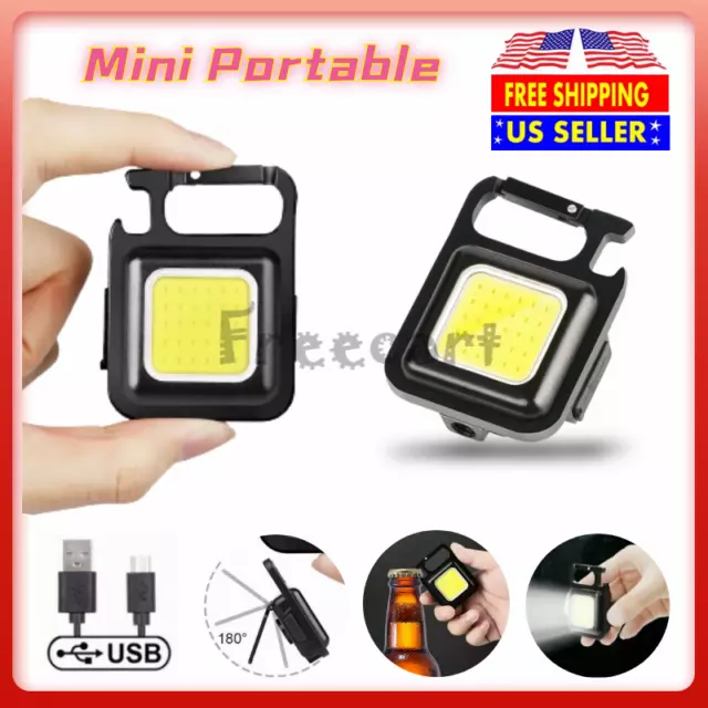 800 Lumens Mini COB Flashlights Bright Rechargeable Keychain Small Flashlight