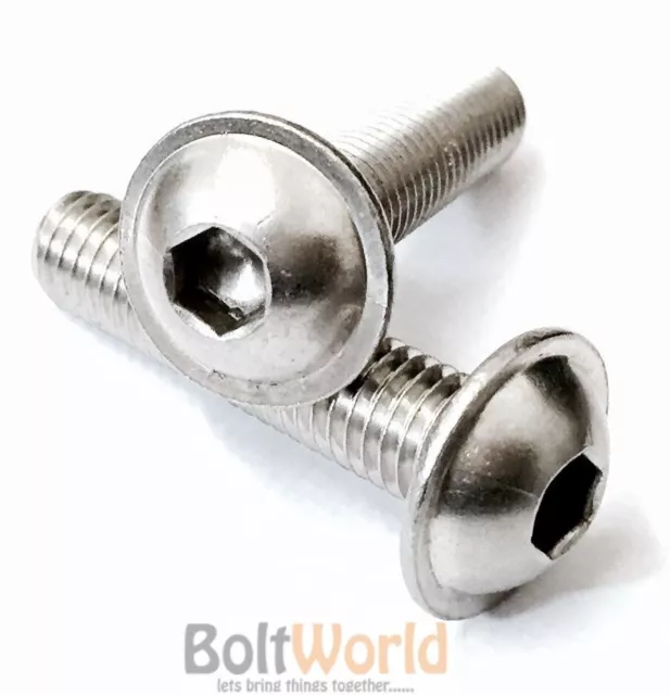 M4 / 4mm A2 STAINLESS STEEL FLANGED BUTTON HEAD SOCKET FLANGE SCREWS BOLTS BW