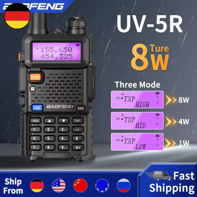 Baofeng Walkie Talkie Uv 5R 5W 8W Dual Band Ham Zwei Wege Radio Vhf Uhf Fm Radio