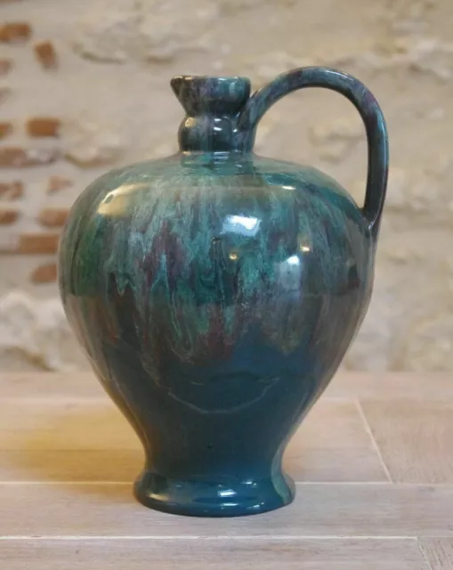 PICHET VASE CRUCHE CERAMIQUE VERT CAB Bordeaux ART EN GRES VERNISSÉ FELIX GETE