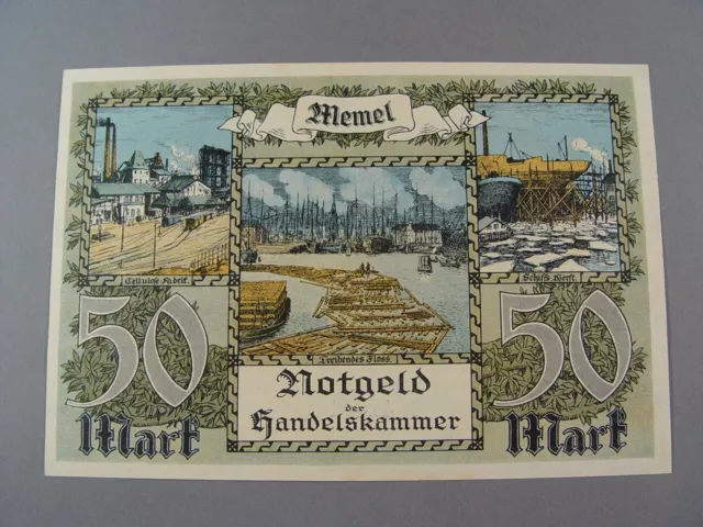 M3, Notgeld der Handelskammer des Memelgebiets Memel, 50 Mark, No 41401