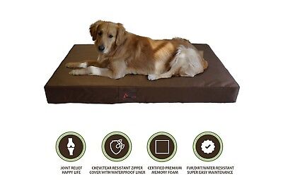 Deluxe Orthopedic Memory Foam Dog Bed  w/ removable Chew Resistant Zipper cover