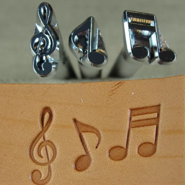 Craft Japan - Music Note Stamps (3-Piece Set, Leather Stamping Tools)