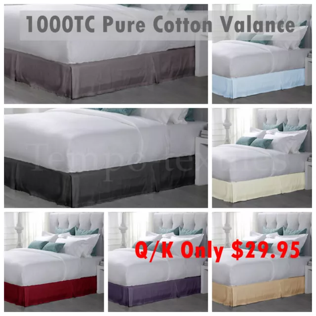 Premium Quality 1000TC Pure Cotton Valance Bed Skirt Queen/King Size $29.95 Only