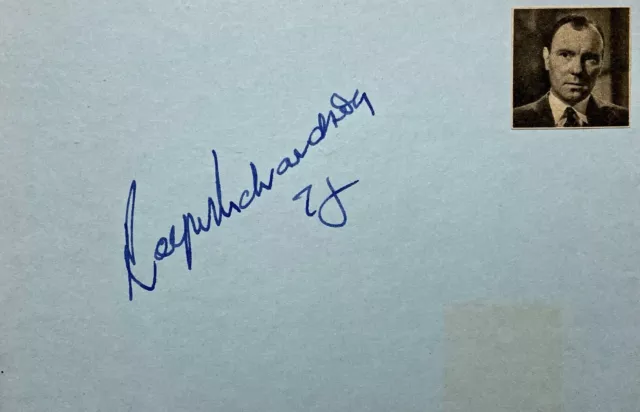 RALPH RICHARDSON Autographed SIGNED 4x6 CARD THE GHOUL DOCTOR ZHIVAGO VERZI