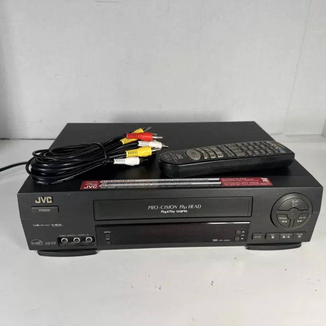 JVC  HR-A56U 4-Head HiFi stereo VHS VCR w/ Remote & cables, Tested