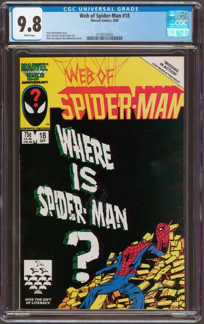 Web of Spider-Man #18 CGC 9.8 NM+/MT WP 1986 Marvel Comics
