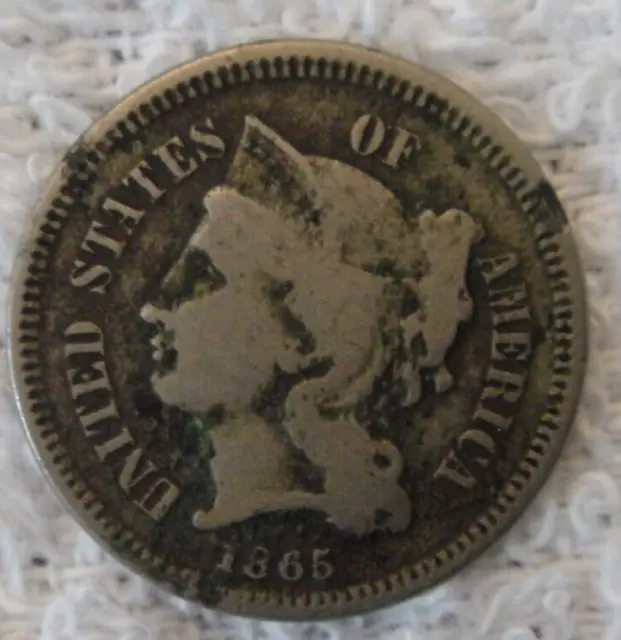 1865 3 Cent Nickel Piece