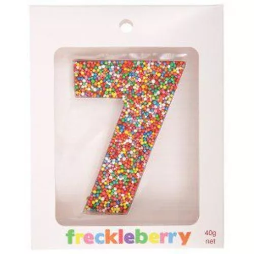 907824 NUMBER SEVEN 7 40g FRECKLEBERRY CHOCOLATE FRECKLE SPRINKLES APPROX 10CM