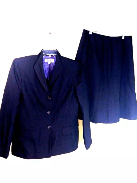 Le Suit  Women's ( 2Pc )  Skirt  & Blazer  Small Spark  Polka Dot  Size: 14