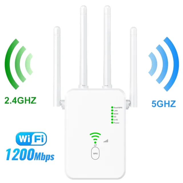 Wireless WLAN Repeater WLAN Verstärker Integrierte Steckdose 1200 Mbit/s DE TOP