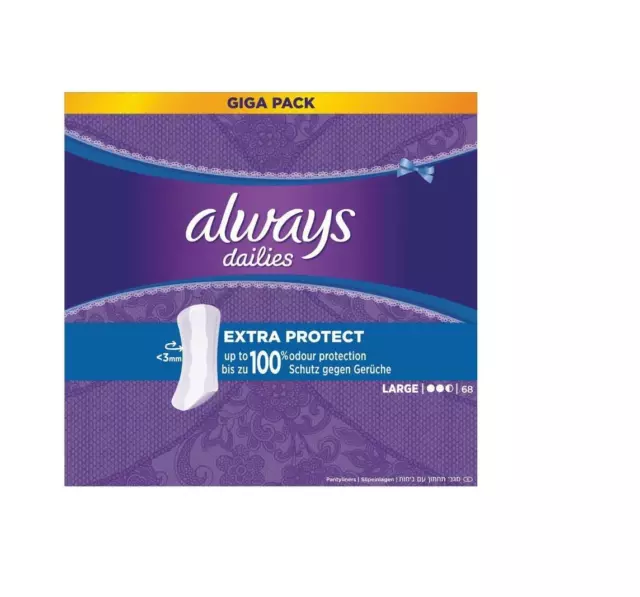 Always Dailies  Large Extra Protec  Odour Neutralising Pack of 68