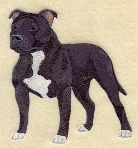 Embroidered Long-Sleeved T-shirt - Staffordshire Bull Terrier C4894 S - XXL
