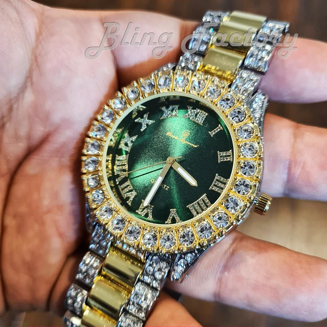 Orologio Al Quarzo Bucherer 18k Con Diamanti, Zaffiri E Smeraldi Con Valutazione Gia
