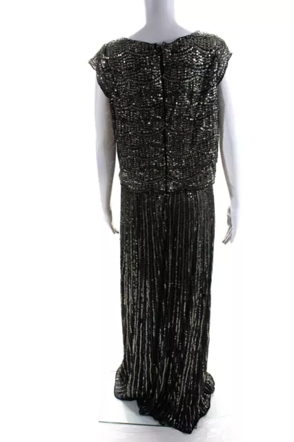 Somerset by Alice Temperley Womens Embroidered Sequined Zip Dress Black Size 12 3