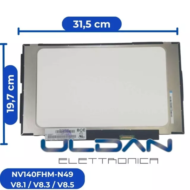 Écran LCD NV140FHM-N49 V8.1 V8.3 V8.5/NV140FHM-N48 Notebook Monitor 30 Broches