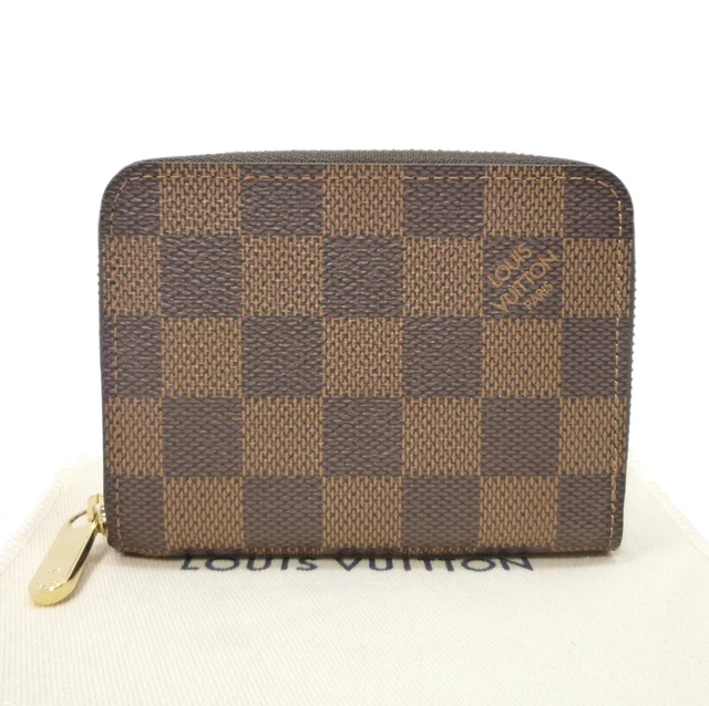Authentic LOUIS VUITTON Zippy Coin Purse N63070 Damier Ebene #36631459