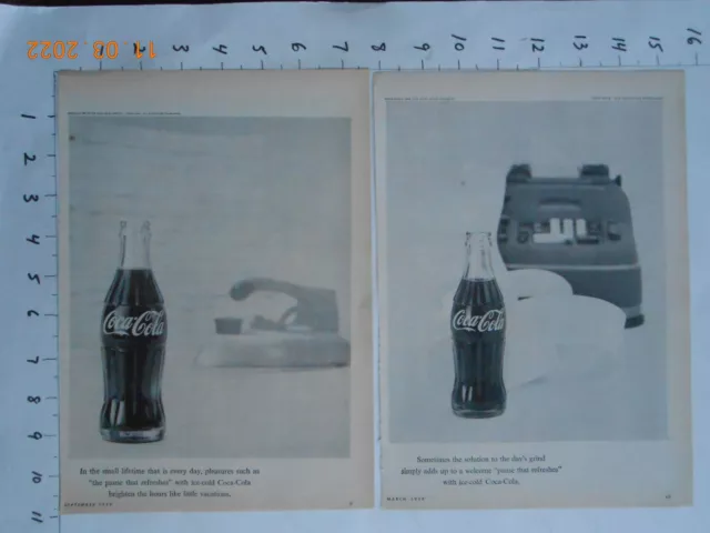 RARE HTF 1959 Coca-Cola Coke soda pop bottle PRINT AD LOT Pause That Refreshes