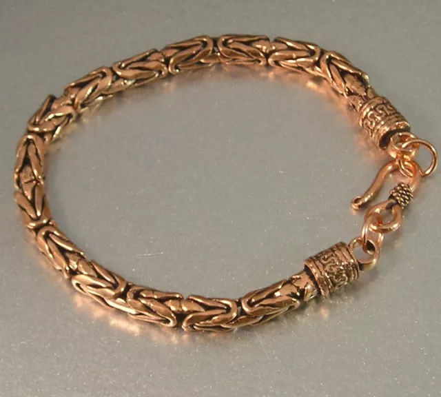 Solid Copper Byzantine Borobudur Chain Mail Maille Bracelet 8 1/2" 7 1/2" inside