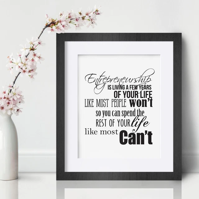 ENTREPRENEUR INSPIRATIONAL WALL Art Print Motivational Quote Poster