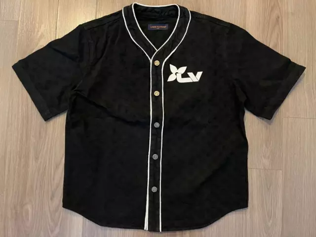 LOUIS VUITTON X SUPREME Monogram Blue Jacquard Denim Baseball Jersey Shirt  Large $15,000.00 - PicClick