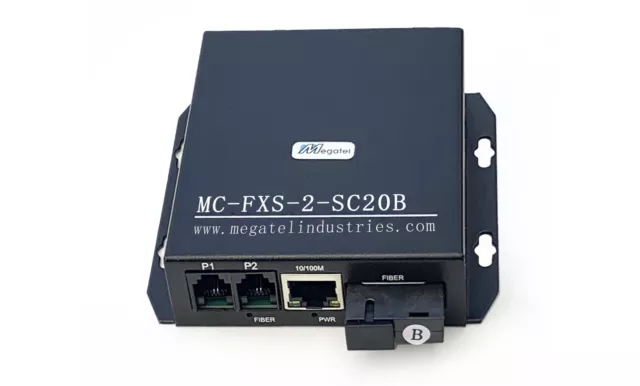 MC-FXS-2-SC20B, 2CH POTS Over Fiber Converter for SM 20Km & MM 2Km