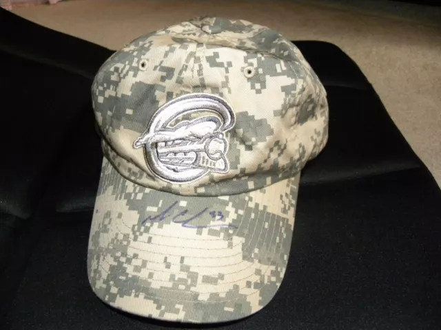 Matt Chico 2010 Syracuse Chiefs Autograph Camo Armed Forces Celebration Hat