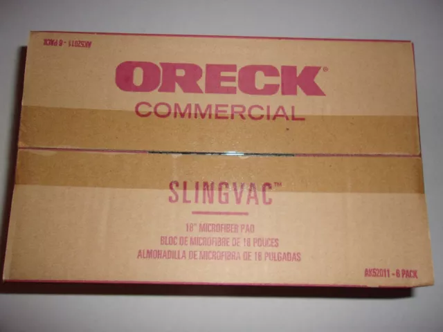 oreck commercial slingvac 18" microfiber pads 6 pack AK52011 new