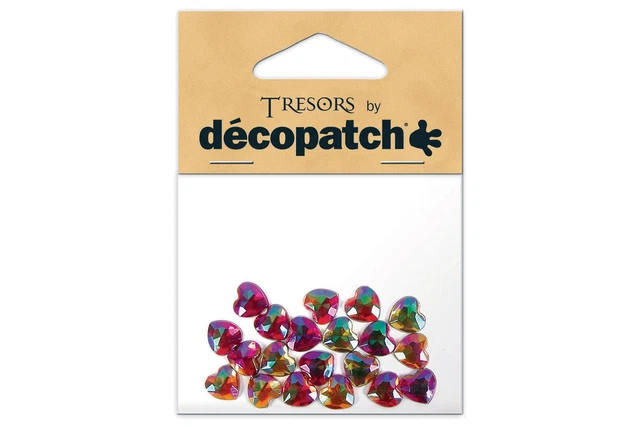 Juego de 20 bóvedas en forma de corazón Decopatch BSJ104 accesorios rojo/naranja