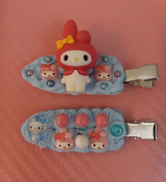 Decoden Cream Glue My Melody Custom Hair Clips - Baby Blue
