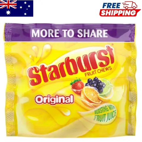 STARBURST ORIGINAL FRUIT CHEWS 350g SOFT FRUITY CANDY FREE SHIPPING - AU STOCK*