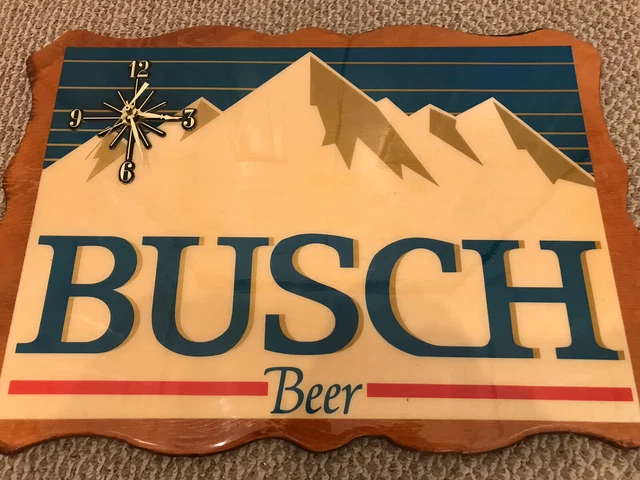 NOS VINTAGE Busch Beer Clock   Clock WORKS MADE USA BATTERY OPERATION   AWESOME