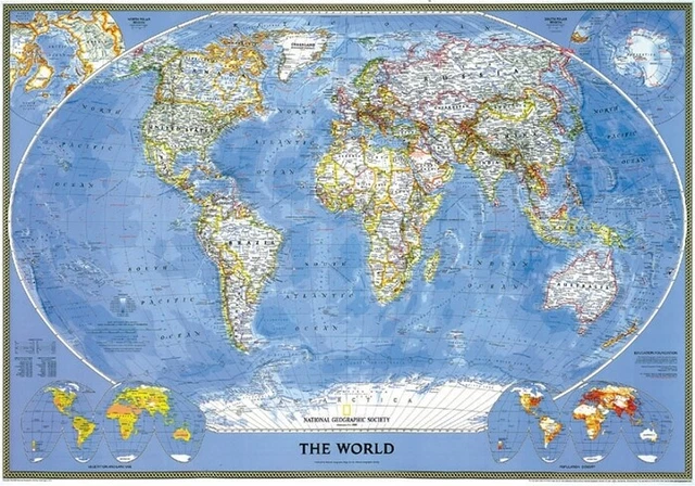 NATIONAL GEOGRAPHIC Map The World - National Geographic Map The World Political Classic.webp