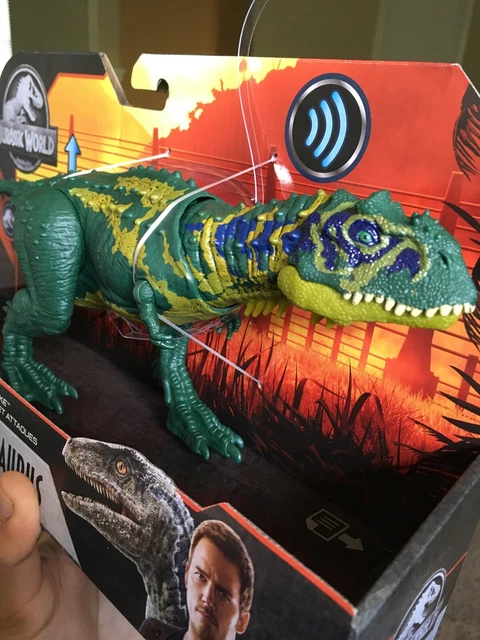 MATTEL JURASSIC WORLD Primal Attack Sound Strike Majungasaurus Work ...