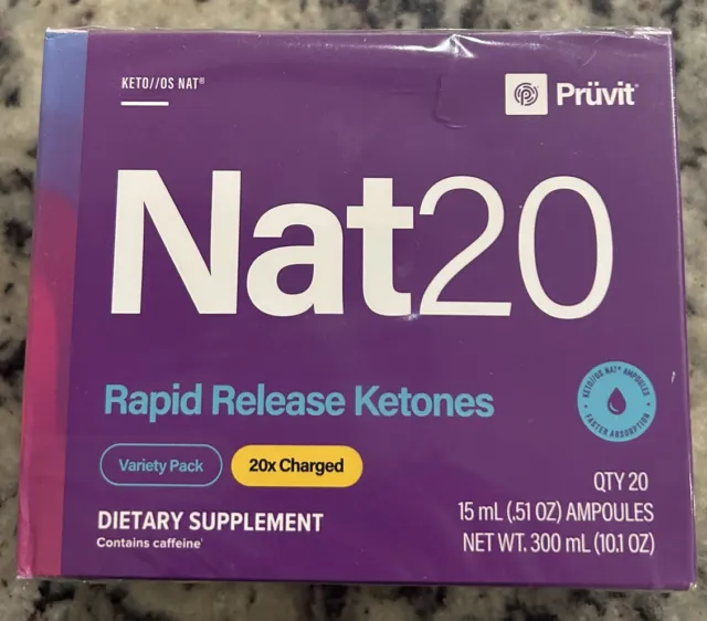 🔥 PRUVIT NAT20 RAPID RELEASE KETONES 5 Flavors - 20 Pack CHARGED