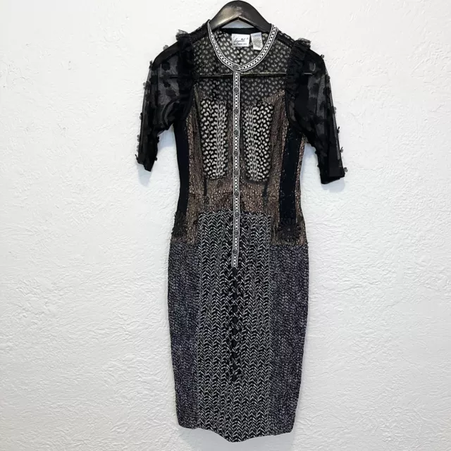 Anthropologie Beguile by Byron Lars Dress Black Lace size 2