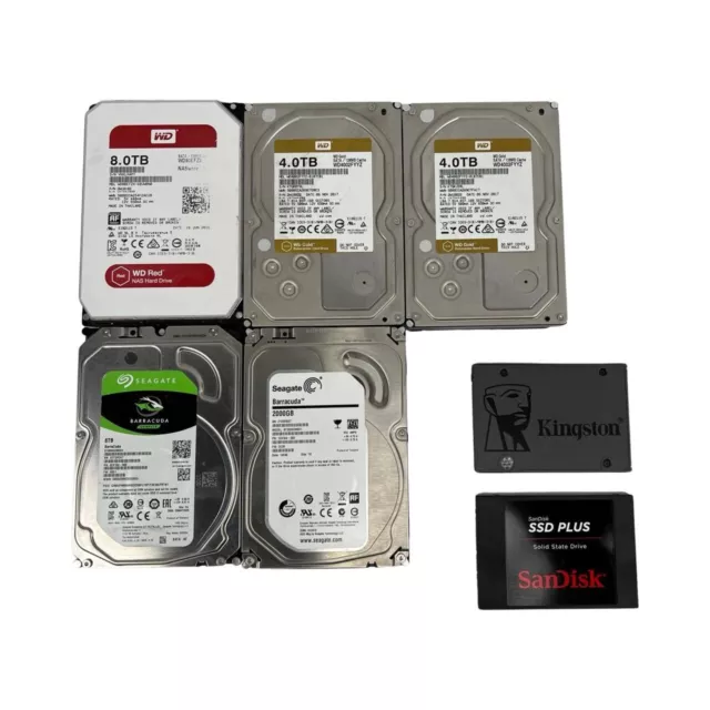 MIX LOT 7x - 5x HDDs | 2x SSDs | Drives that work but fail SMART See Description