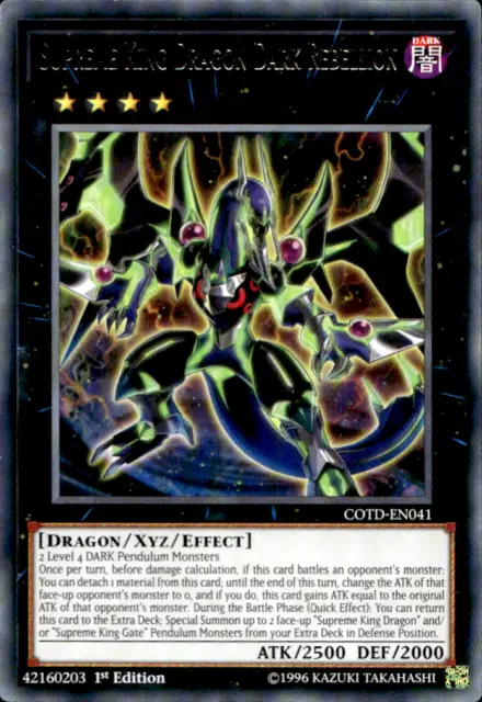 SUPREME KING DRAGON DARK REBELLION RARE COTD-EN041 1ST EDITION YuGiOh