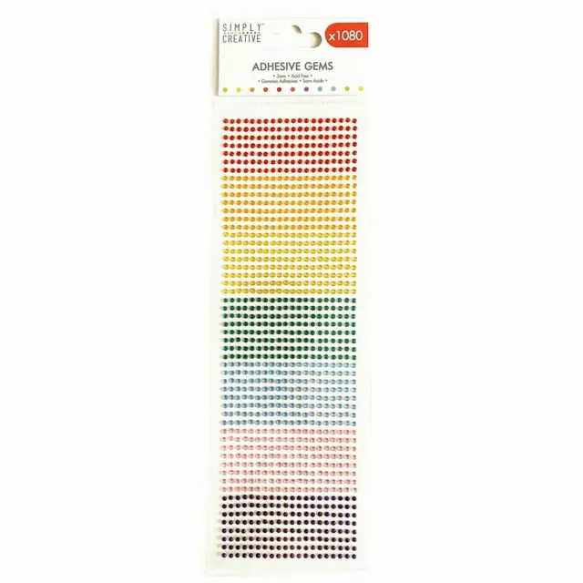 Klebende Stick on Diamant Edelsteine Strass Regenbogen Farben - 3 mm Blatt 1080