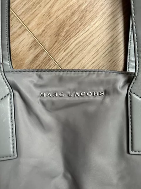 Authentic Marc Jacobs Wingman Gray Nylon / Leather Tote Bag  Purse 18x12” 3