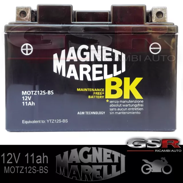 BATTERIA MOTO MAGNETI MARELLI  YTZ12S MOTZ12S- BS  12V  11Ah  BMW HONDA CBR 1000