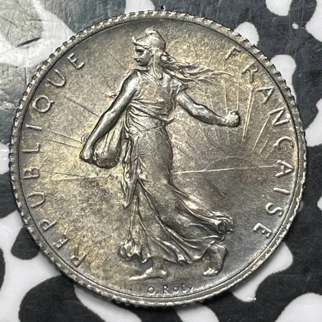 1918 France 1 Franc Lot#D2396 Silver! High Grade! Beautiful! 2