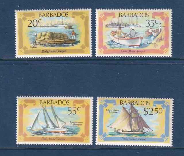 1982 Barbados Early Marine Transport 4v MNH**