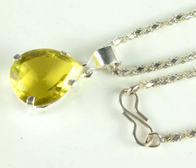 Noël Cadeau 18.15 CT Poire Jaune Kunzite Spodumene Gemme Naturel Pendentif