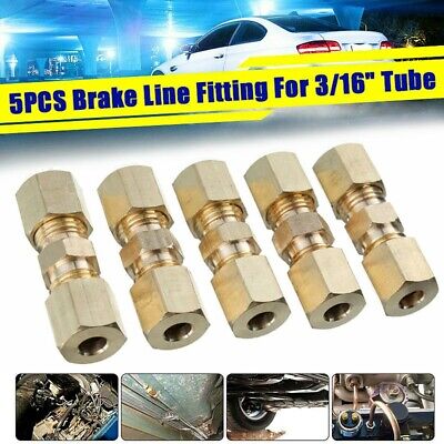 5*Brass Compression Fittings Connector 3/16inch OD Hydraulic Brake Lines Union