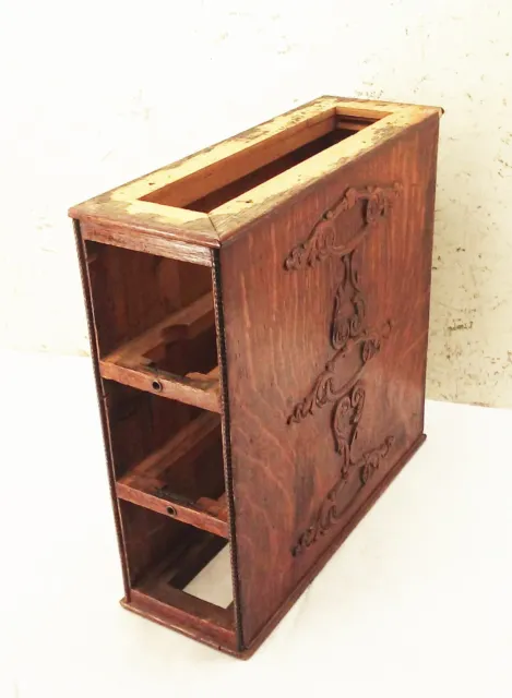 Vtg antique Singer treadle sewing machine cabinet table wood drawers frame stack