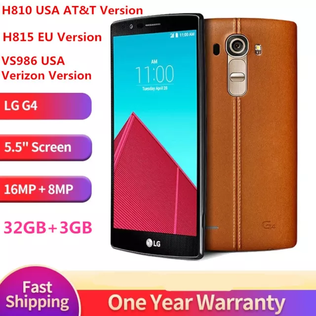 Original LG G4 VS986 H810 H815 32GB 4G Unlocked Android Smartphone New Sealed