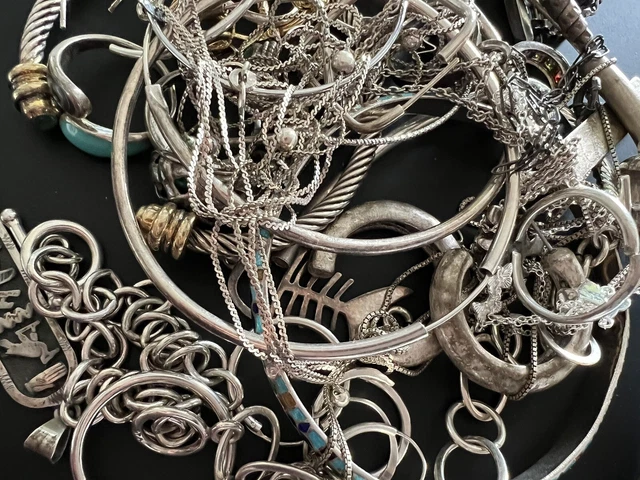 925 sterling silver mixed jewelry scrap or wear lot Weight 5.5-OZ  / 156-grams